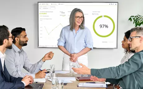 woman talking in a meeting