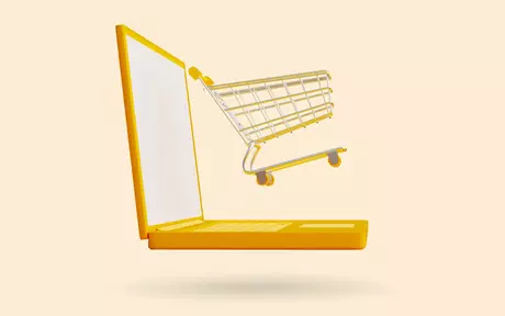 laptop with shopping cart