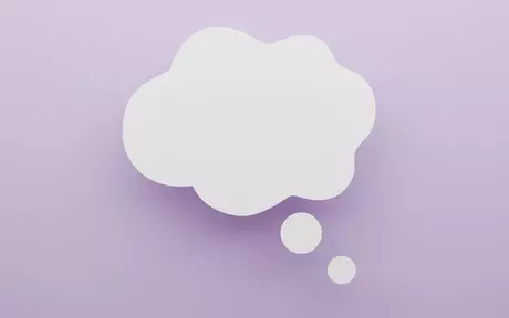 thought cloud on purple background