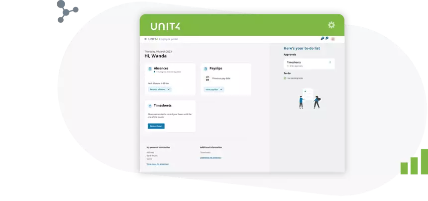 Screenshot showing how to stay on top of your to-dos with Unit4 HCM