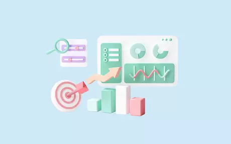 Illustration showing various charts and graphs