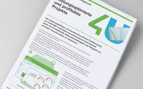 Titelbild für Unit4 ERP Factsheet - Projektmanagement